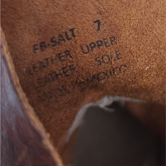Freebird Leather Boots Sz 7 Salt Side Zip Brown Distressed Festival Boho Boots - Picture 6 of 6